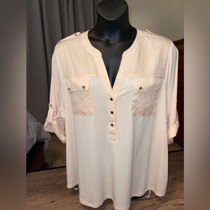 Calvin Klein 2x casual 3/4 length sleeved blouse